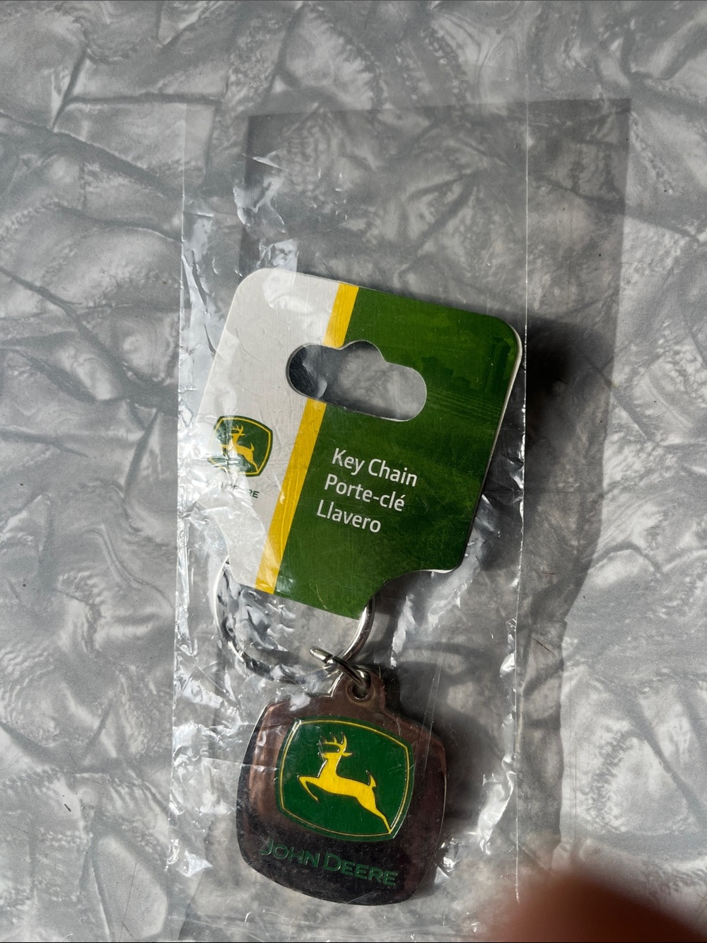 John Deere Green and Yellow Enamel Logo Key Ring